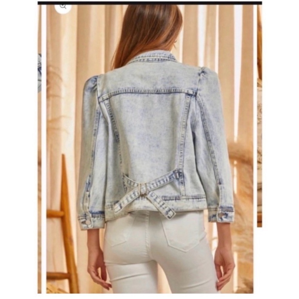 SAVANNA JANE Blue Crop Boho Jean Jacket - Picture 5 of 10